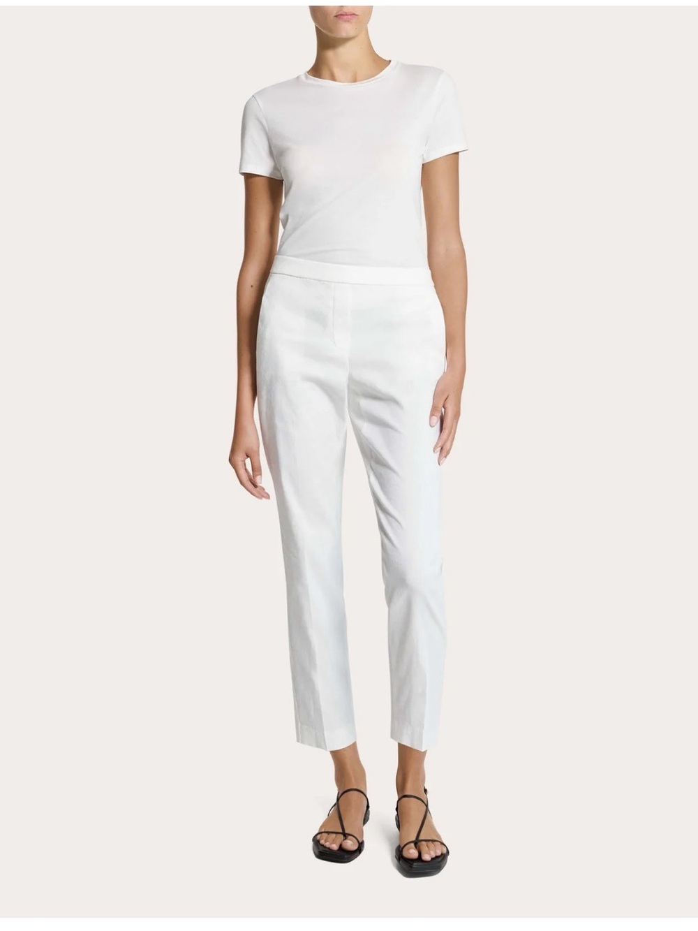 Theory Treeca linen pull on white pants
